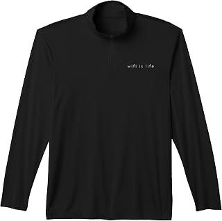 WiFi is Life Funny Minimalist Saying Performance Quarter-Zip Top