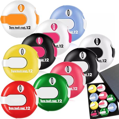 rideontogo 10 pcs Golf Score Counter Compact Golf Score Tracker Set of 10 Multi-Colored Mini Stroke Counters for Easy Scoring on The Green