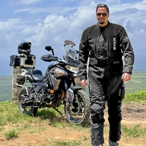 BYKR Adventure Touring Motorcycle Jacket For Men & Women Enduro Biker Textile Riding Gear CE Armored (Black - 3XL) by BYKR - Used condition - Image 2