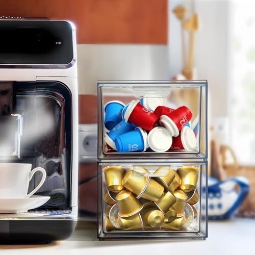 Qilinba HK020-2P 2 Layers Coffee Pod Organizer Drawer For Coffee Packet Accessories, K Cup Holder And Coffee Creamer Storage thumb #5