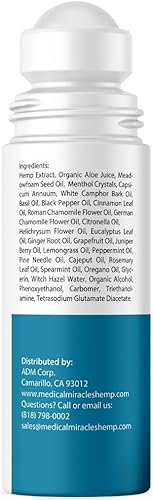 Miniatura 2 de Medical Miracles Aceite de cáñamo roll-on  Ideal para músculos, caderas, articulaciones, cuello, espalda, codos, dedos, manos y rodillas, fabricado