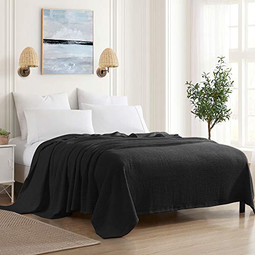 Sweet Home Collection 100% Fine Cotton Blanket Luxurious Weave Stylish Design Soft and Comfortable All Season Warmth, Full/Queen, Black by Sweet Home Collection - Used condition - US$30.77