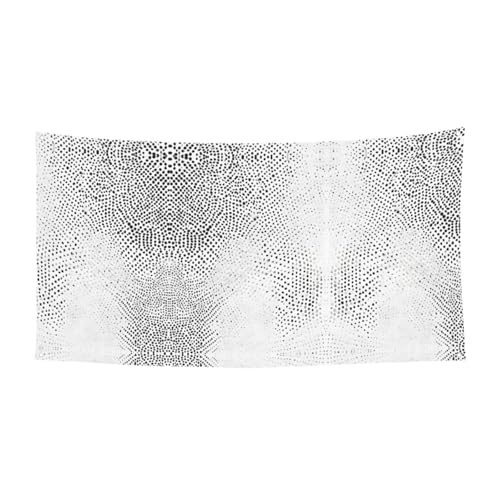 MINDBBDFJ Black And White Dots Print Banners And Signs For Outdoor/Indoor,Personalized Banner Customizable Parties Halloween Banner (180x90cm)