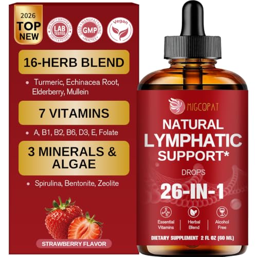 Migcopat 26-in-1 Liposomal Lymphatic Drainage Drops, Strawberry Flavor