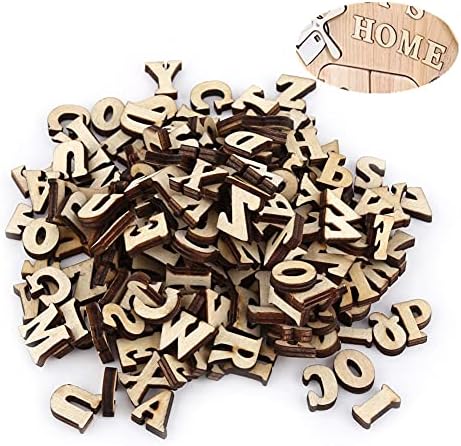 200Pcs Wooden Lettersfor DIY Craft A-Z Letters Home Decor Kids Early Educational Learning Toys Games(Letters)