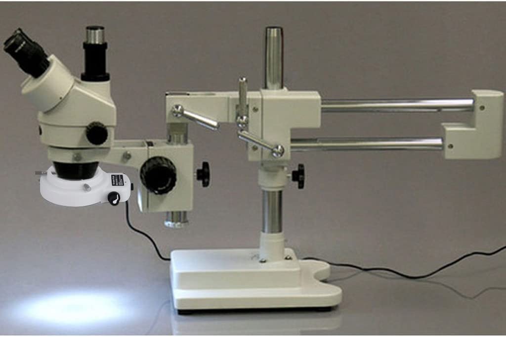144 LED Lampe de Microscope, Anneau de Lampe pour miniscope Stéréo, Lumière 6000K 0-100% reglable, Annulaire Illuminateur de Source de Lampe pour Microscope Stéréo de Laboratoire, Blanc