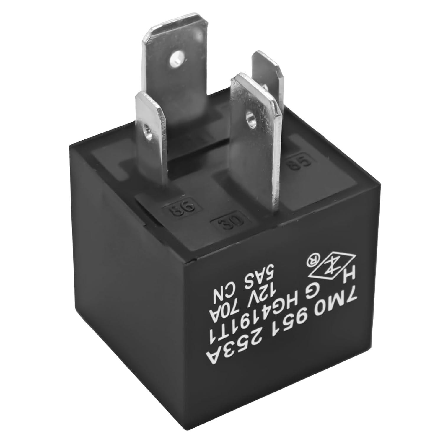 7M0951253A #100 Automotive Relay (Pack of 2) - 12VDC 70A 4-Pin SPST Compatible with 8E0951253 8D0951253 4H0951253 443951253J 191937503