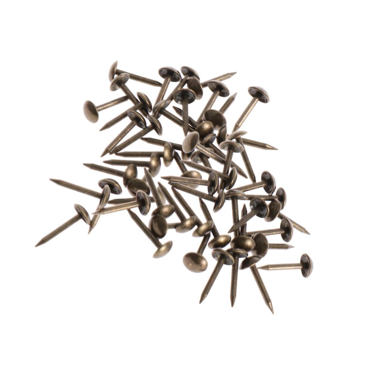 DOITOOL Antique Nailheads 100pcs Brass Tack Round Brass Nails for Upholstery Sofa and Furniture Decor