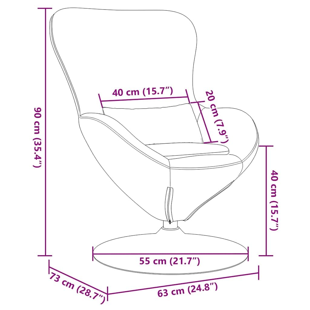 vidaXL Sillón Huevo Azul Policía Terciopelo, Silla de salón Moderna, Asientos Elegantes, Terciopelo, cómodos, Forma de Huevo, giratoria para Relajarse en casa