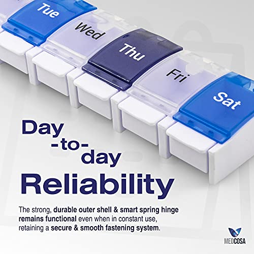 Medcosa 7 Dagen Pill Case | Vaarwel gemorste Pillen | Wekelijkse Medicine Organizer | Supplement Box met 7… - Image 5