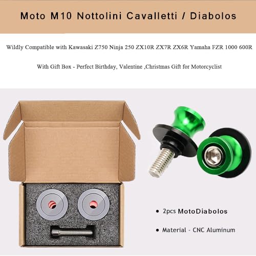 Universal CNC Aluminium Ständeraufnahme - 2Pcs M10*1,25 Bobbins Montageständer für Z750 Ninja 250 ER6N ZX10R ZX6R Versys1000 FZR 1000 400 600R-Grün