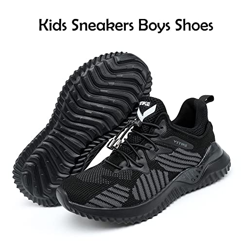 Image of JMFCHI Boys Girls Kids Sneakers Knitted Mesh Running Tennis Athletic Shoes