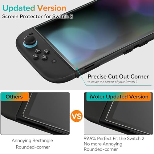 Image of ZORBES 2 Pack Tempered Glass Screen Protector Designed for Nintendo Switch 2 2025 with Alignment Frame,Transparent HD Clear,Screen Protector for Switch