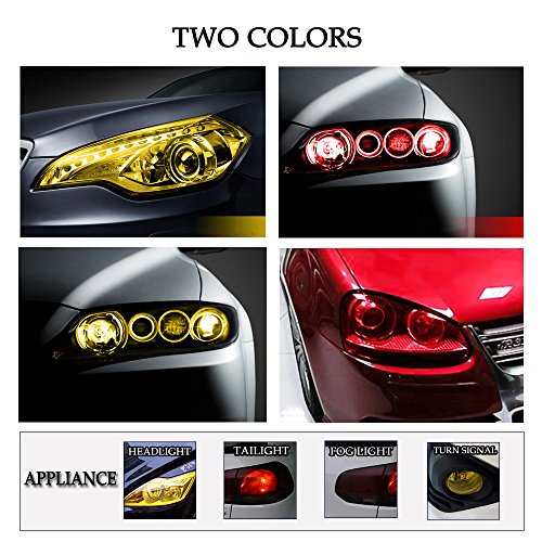 Image of 1797 Yellow Light Tint Film for Car Headlight Fog Tail Lights Tinted Vinyl Wrap Accessories Self Adhesive 48 inch x12 inch 2 pcs
