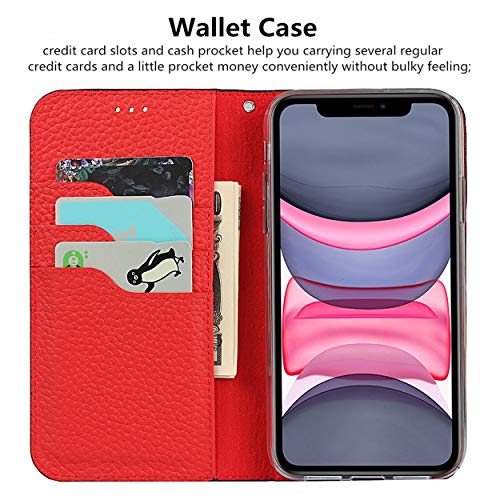 Étui iPhone 11 cuir véritable cordon litchi noir pour vos sorties