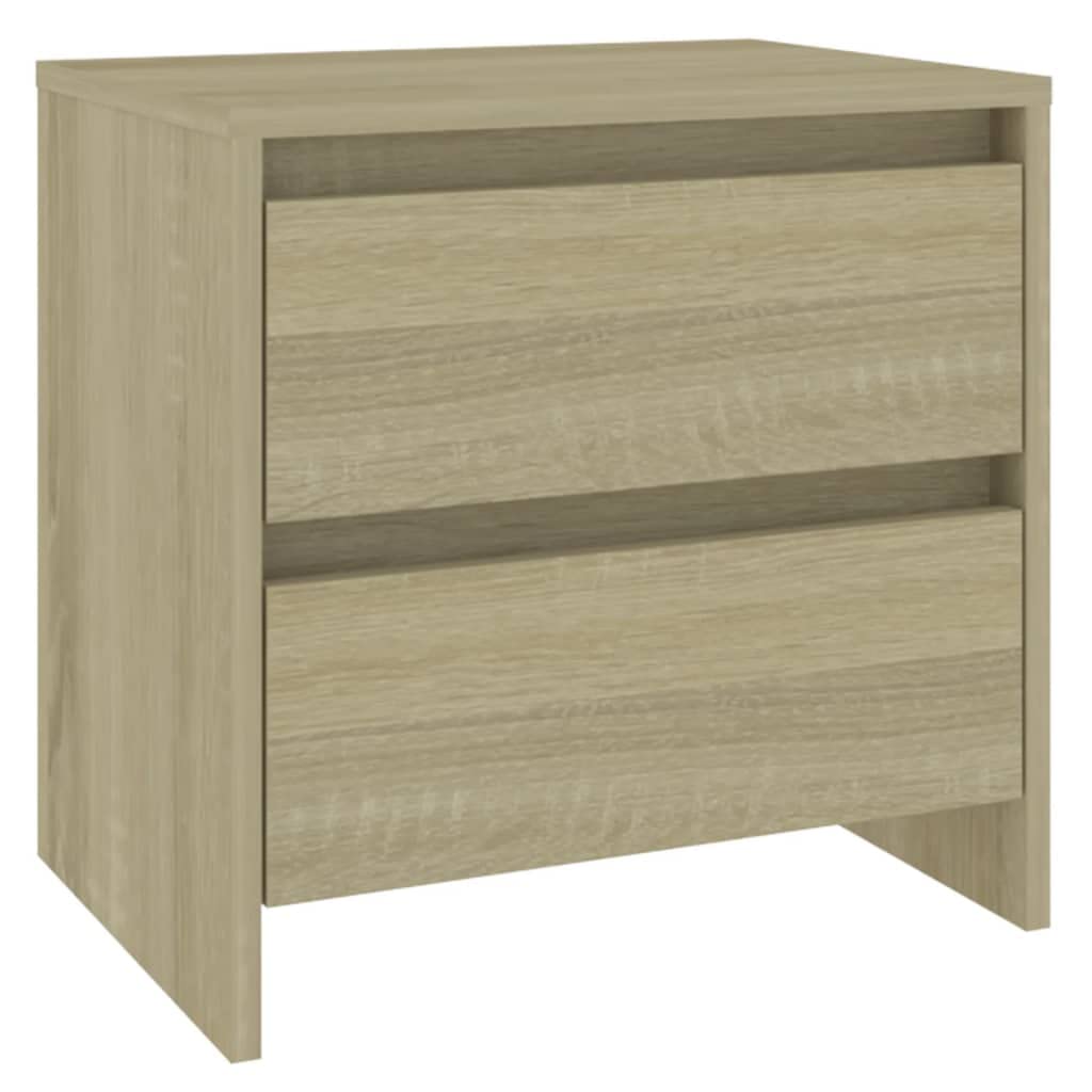 Table de chevet chêne Sonoma 45cm avec 2 tiroirs de rangement pour chambre