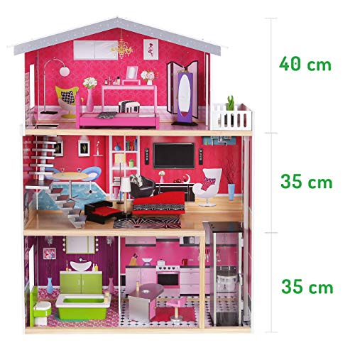 Eco Toys Puppenhaus Residenz Luxus Malibu Puppenstube Holz Malibu NEU 4118 – Bild 7