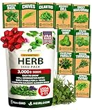 HOME GROWN 10 Herb Seeds for Planting 3,000+ Non-GMO Heirloom Seeds | Extra Large Variety Pack Herb Kit – Indoor Outdoor & Hydroponic | Culinary Seed Set | Grow Your Own Herbs | Gift for Beginners
