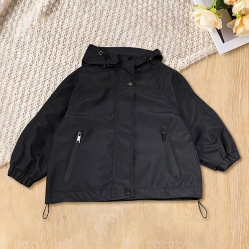 Toddler Kids Raincoat Hooded Zip Solid 𝗪aterproof Mesh Lined Outerwear Warm Windproof Coat with Pocket4