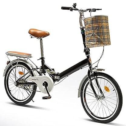 20 Zoll Faltrad Klapprad, Falt-Fahrrad 6-Gang Kettenschaltung mit Gepäckträger, Faltfahrrad für Herren und Damen, Folding City Bike, Vollfederung Bike