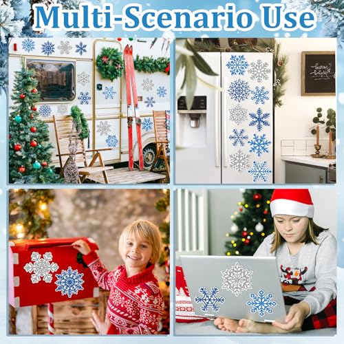 15 imanes decorativos de copo de nieve para refrigerador miniatura 7