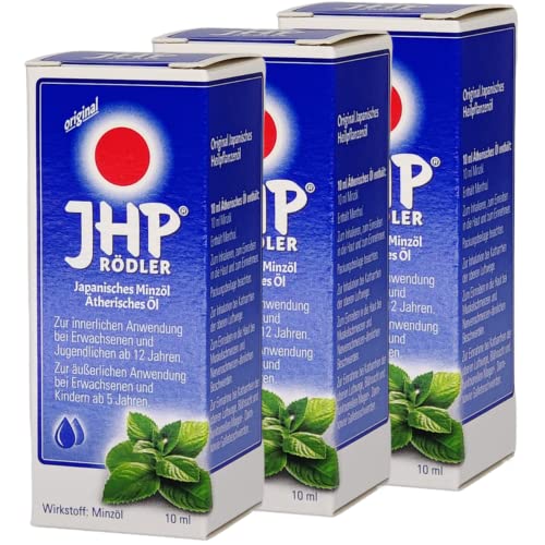 Original JHP Rödler Japanisches Minzöl I Zur Inhalation bei Atemwegsinfekten wie Erkältung und Schnupfen I 3x 10 ml im Sparset I plus PharmaPerle giveaway