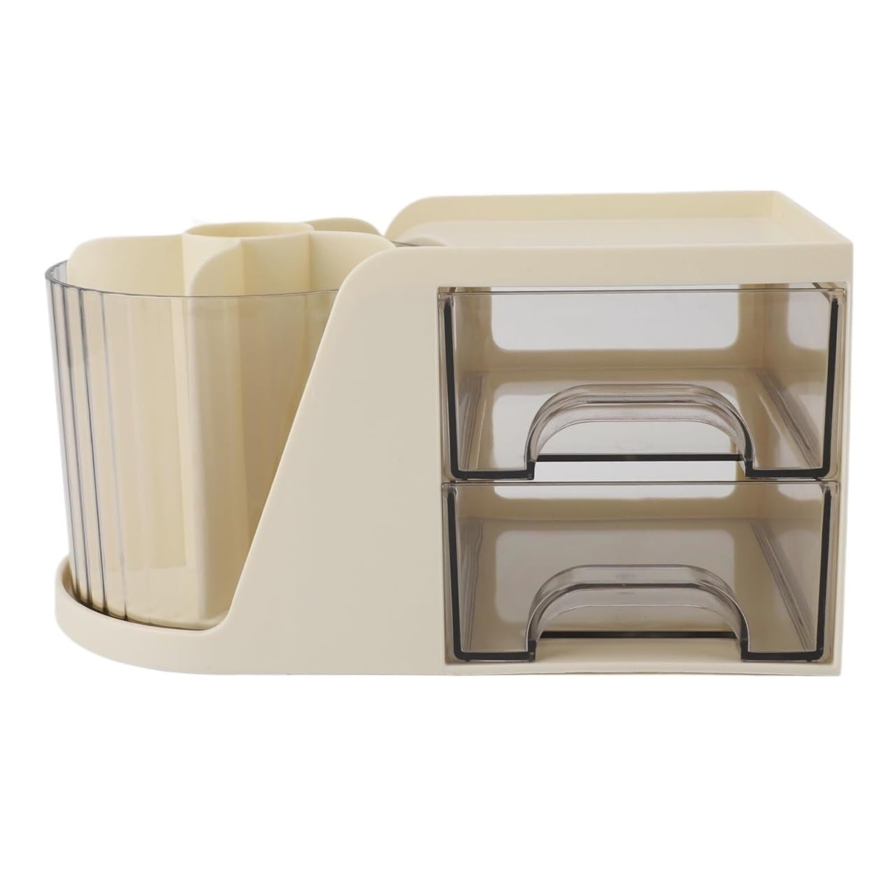 Herramientas Maquillaje Organizador De Escritorio Giratorio con Cajones, Caja Almacenamiento Cosméticos Multifuncional, Maquillaje Uso Diario(Yellow)