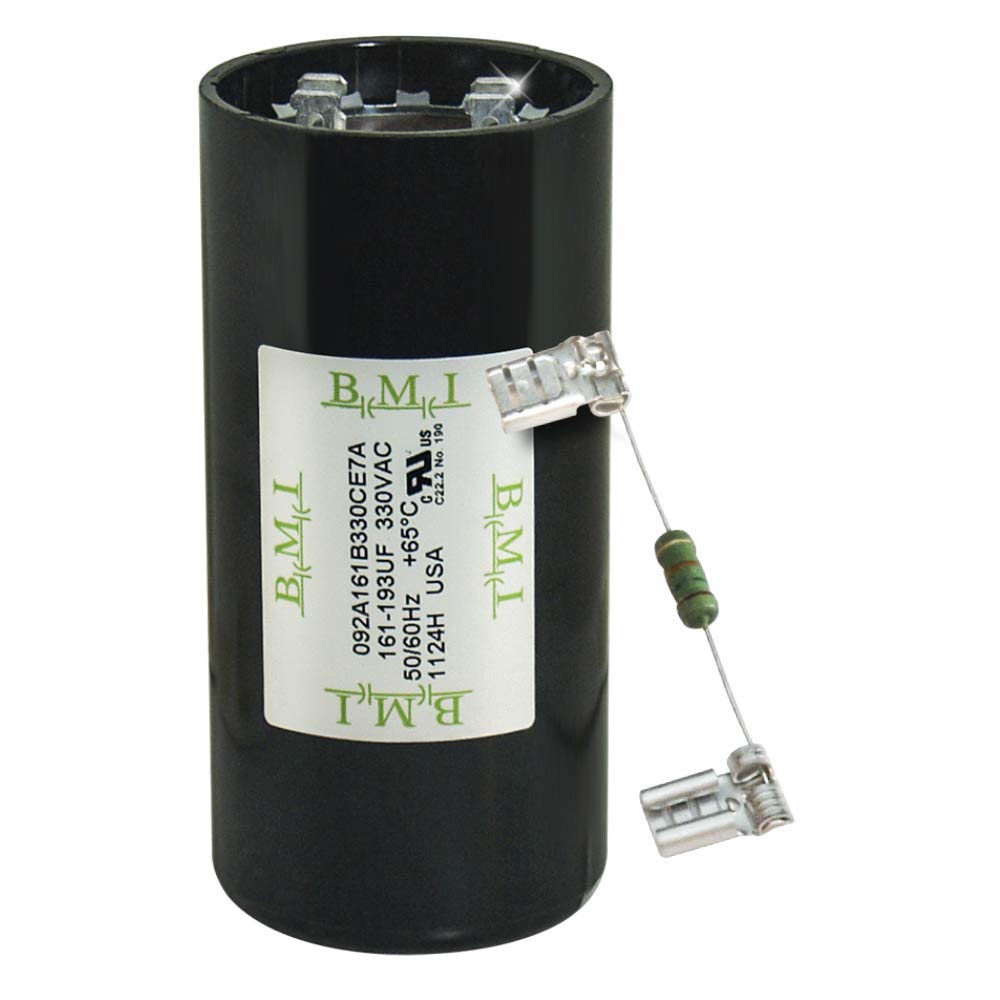 161-193 uF x 330 VAC - BMI/USA Start Capacitor # 092A161B330CE7A with Bleed Resistor