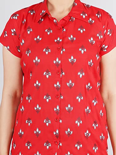 Image of Women's Rayon Printed Night Suit Set