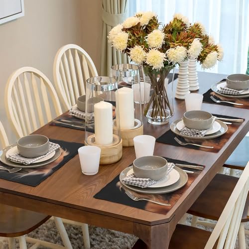 Sets de table en lin tissé résistant à la chaleur et lavable en machine - 7