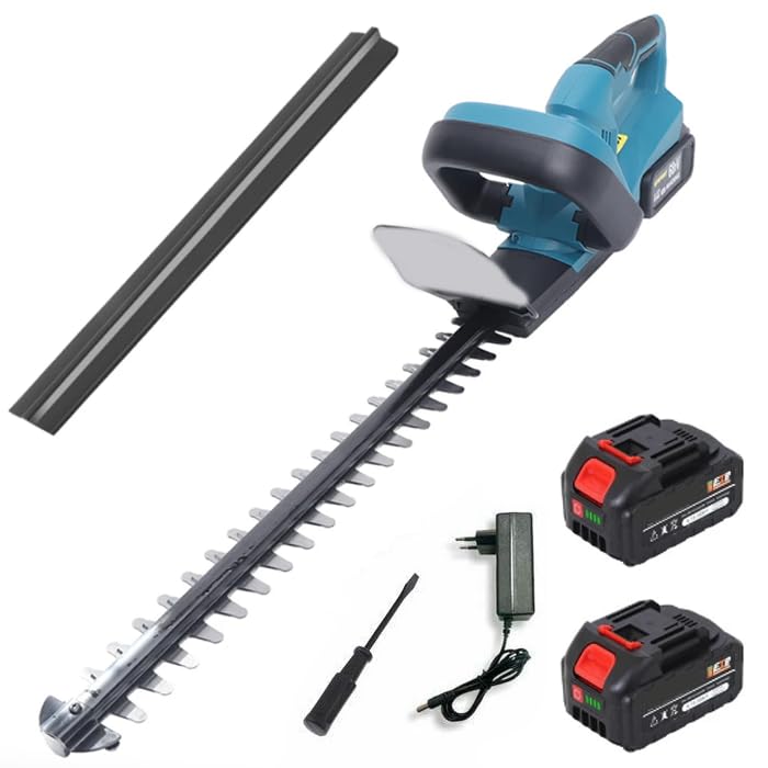 Tagliasiepi a Batteria da 1300W, Lunghezza Lama 50 cm, Tosasiepi, Taglia Siepi, Giardino Arbusti Siepi, con 2 Batterie da 4.0 Ah, Bassa Rumorosità 94dB, Peso 3.24 kg
