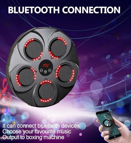 Image of Drumstone (𝐆𝐫𝐞𝐚𝐭 𝐈𝐧𝐝𝐢𝐚𝐧 𝐏𝐫𝐞𝐬𝐞𝐧𝐭 𝟐𝟎 𝐘𝐄𝐀𝐑𝐒 Warranty)Bluetooth Smart Musical Boxing Machine Wall-Mounted Interactive Punch Bag with Lights & Sound for Training & Fitness Workout