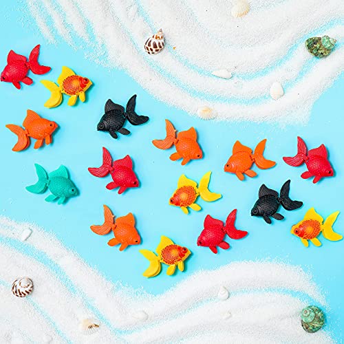 Image of Sumind 30 Pieces Multicolor Fake Floating Fishes Plastic Fake Goldfish Artificial Aquarium Fishes Colorful Realistic Artificial Moving Fish Ornament Decorations for Aquarium Fish Tank