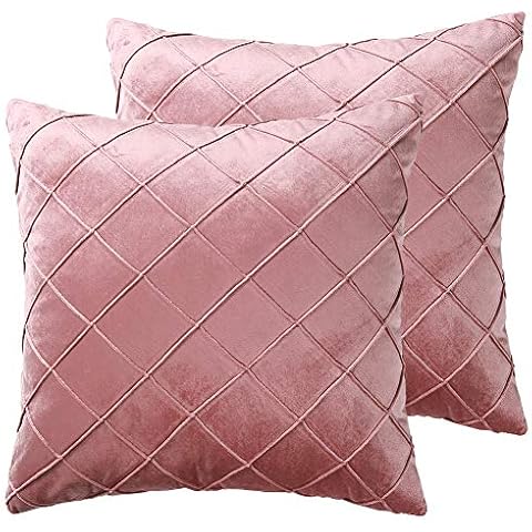 2PC Corduroy Cushion Cover Pillowcase: Solid Color Supersoft Corduroy Home Decorative Square Throw Pillows Covers for Room, Sofa, Couch, Bed Chair 18x18 Inch/45x45 cm (Sliver pink, 18"x18") Cover