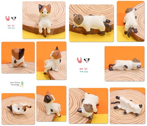 Image of 4PCS Cute Cat Dashboard Decorations, Mini Resin Sleeping Cat Figurines with Removable Adhesive Pads, Car Dashboard Accessories, Computer Monitor Topper, Office Desk & Home Decor