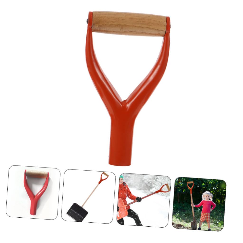 SHINEOFI 4 Piezas Pala de Manos del Mango de Hierro Pala Palas para cavar Pala de Tierra con Fugas de jardinería Mango Universal para Herramientas de jardín reemplazo de la empuñadura Rojo
