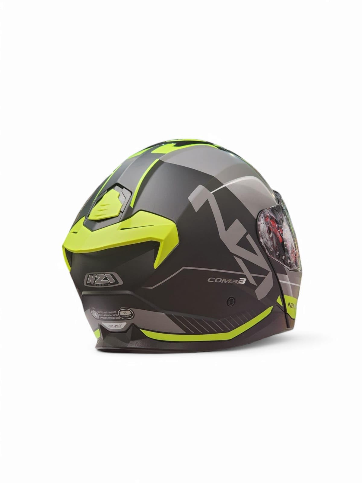 Casco Moto Modular NZI Combi 3 ORBE Negro Antracita Amarillo HOMOLOGACION 22.06 Talla L