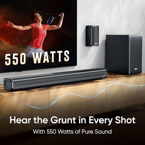 Image of Mivi Fort H550 Soundbar, 5.1 Channel HomeTheatre, 3 in-Build Speakers, 2 Satellite Speakers and 1 External Subwoofer, Multiple EQ & Input Modes, Made in India Sound bar for TV (Installation Included)