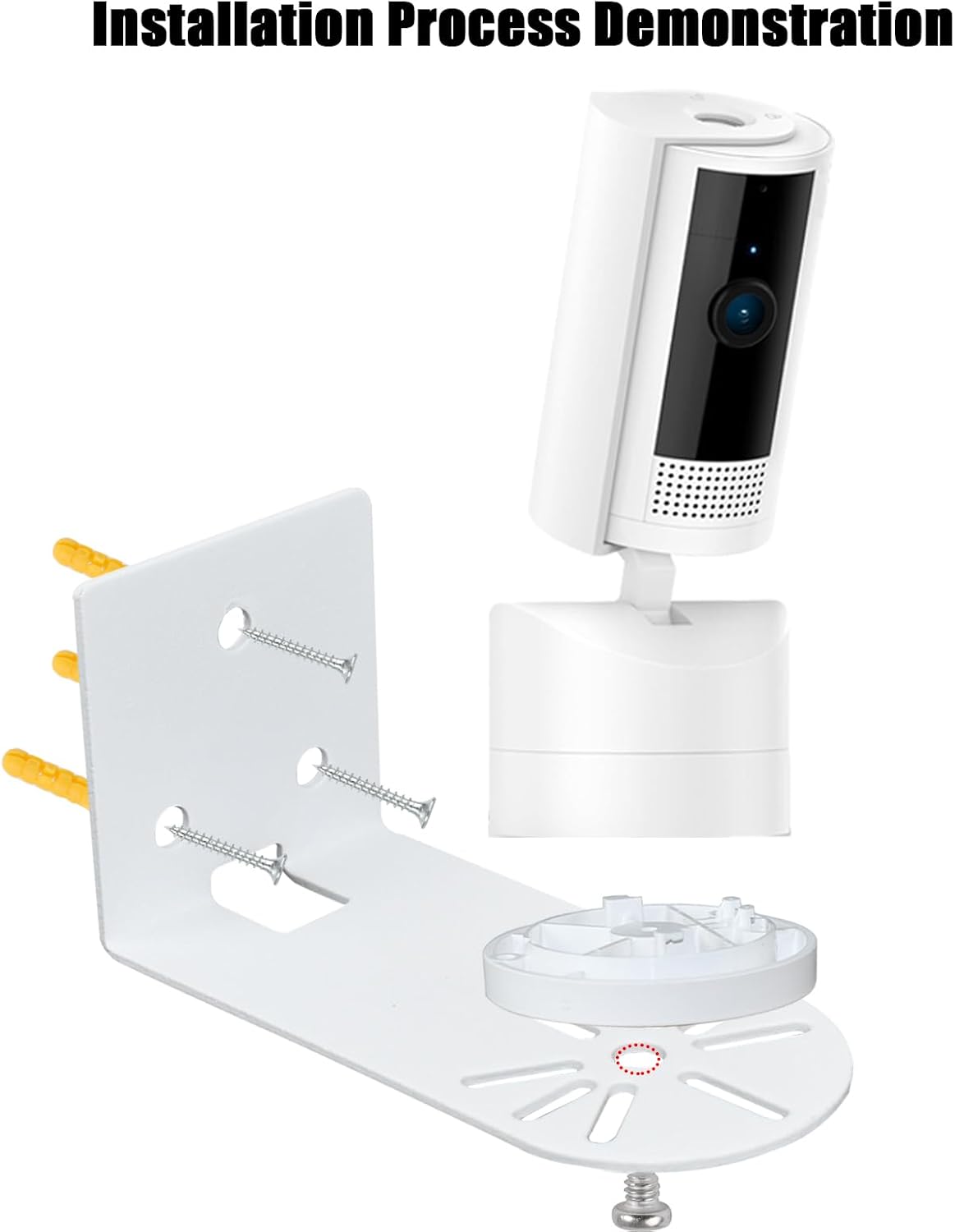 2 Pack Adhesive Wall Mount Compatible with Ring Pan-Tilt Indoor Cam,Ring Indoor Cam, Adjustable Metal Camera Holder Bracket Camera Corner Ceiling Mount, Easy to Install, White