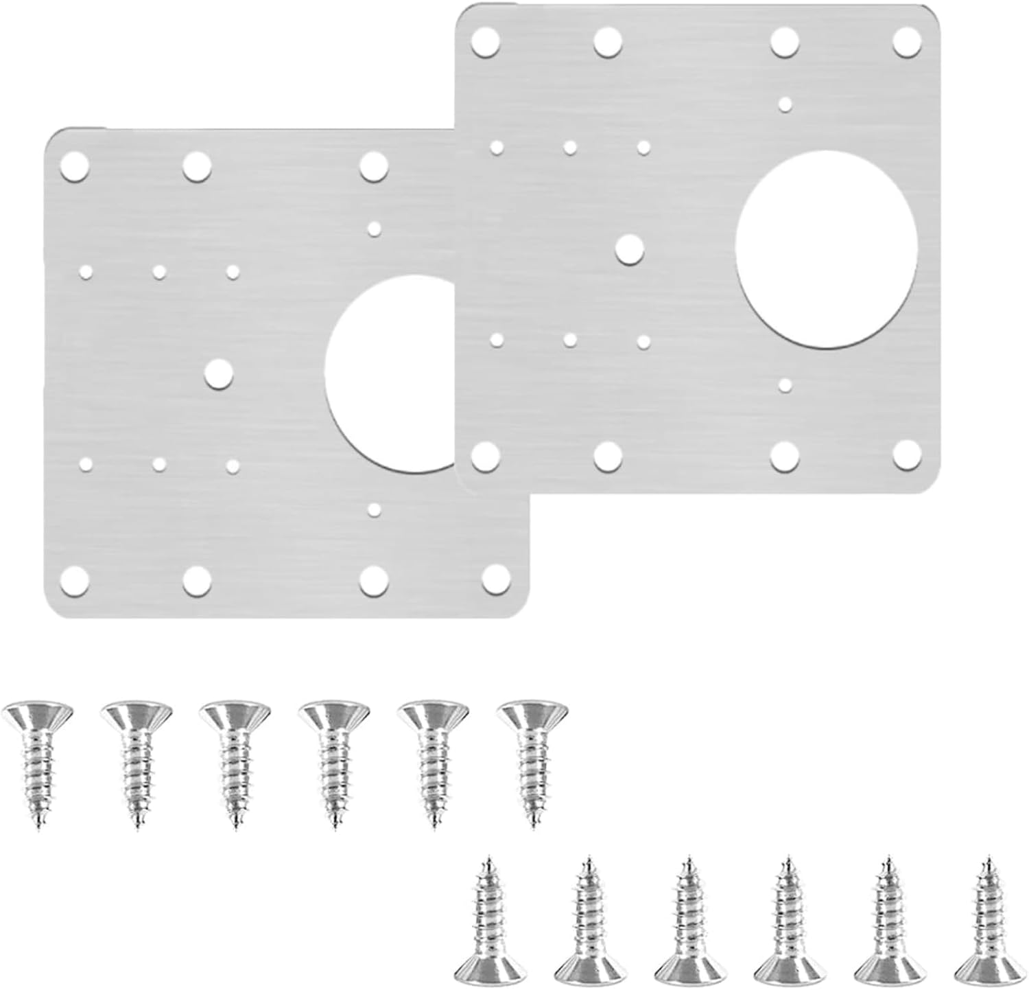 2 PCS Hinge Repair Plate with 12PCS Screws, Stainless Steel Hinge