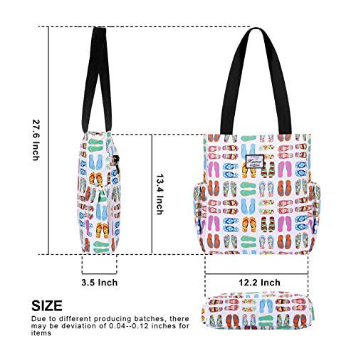 Image of KAMO Floral Tote Bag - Waterproof Lightweight Handbags Travel Shoulder Bag for Hiking Yoga Gym Swimming Travel Beach