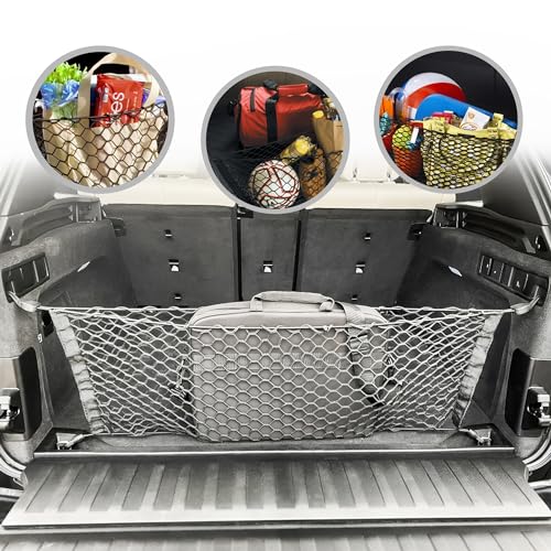 Envelope Style Trunk Cargo Net Black for BMW X5 G05 2018-2025 - Car Accessories - Premium Trunk Organizers and Storage - Cargo Net for SUV - Vehicle Carrier Organizer for BMW X5 G05