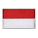 [PHOENIX IKKI] 世界の国旗 30国 タクティカル 服縫製 DIY デコレーション 国旗エンブレム サバゲーミリタリーパッチ 布 刺繍 ワッペン 腕章 マジックテープ アップリケ 8cm×5cm Indonesia インドネシア