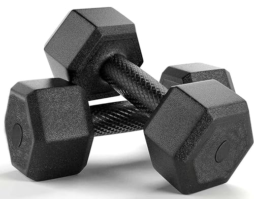Image of KNK PVC Hex Dumbbells for Home Gym Equipment Fitness Dumbbells Weights for Men & Women (2 KG)