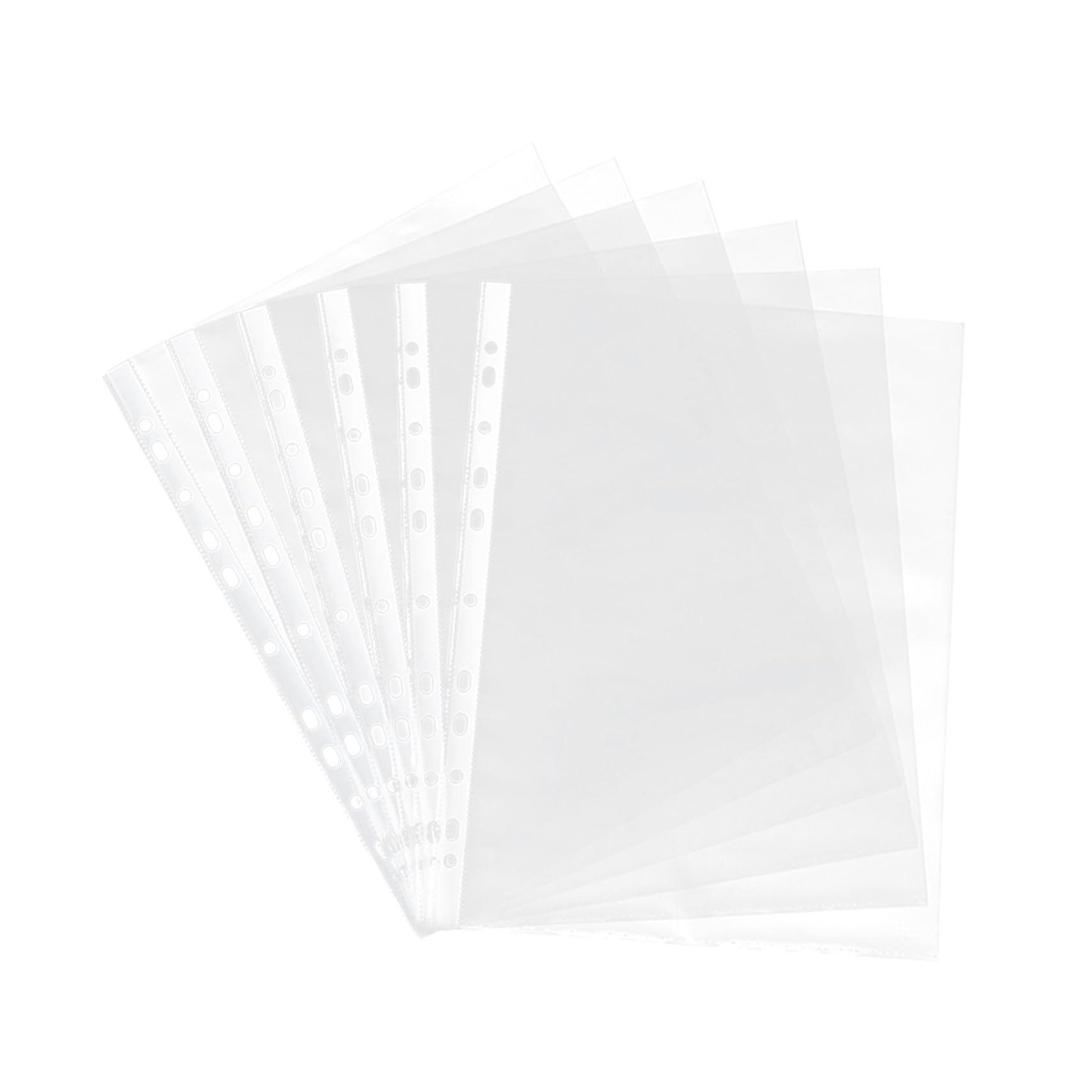 SHINEOFI Chemise Rangement Document A4 en Pp, Lot de 100 Pochettes 11 Trous, Légères et Résistantes à L’huile, pour Classer Vos Papiers au Bureau