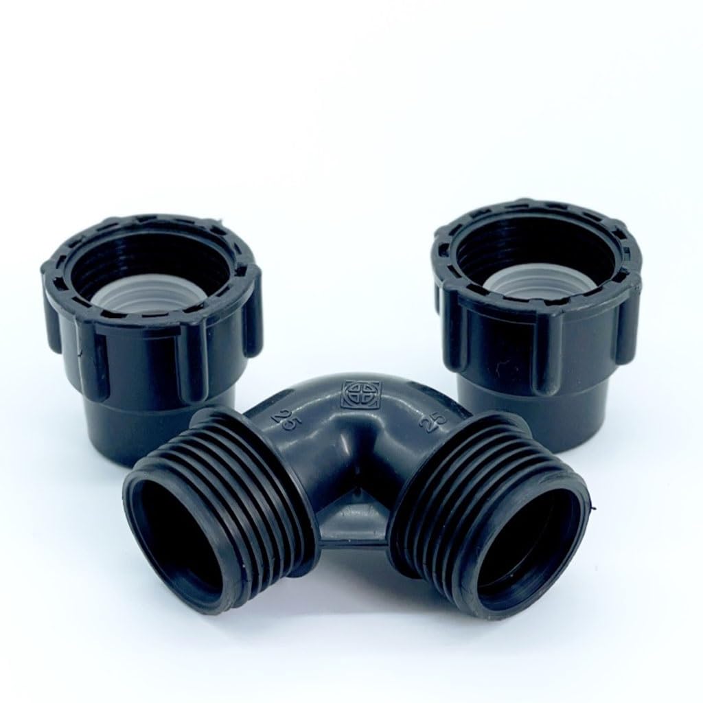 1pcs Fast Joint Elbow Reusableplastic PE Pipe Fittings - Blue Cap(Black,40 mm)