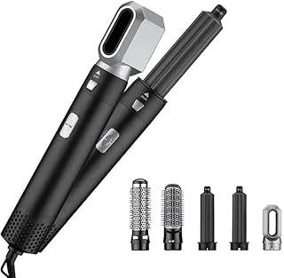 Drumstone 𝟏𝟓 𝐘𝐞𝐚𝐫𝐬 𝐖𝐚𝐫𝐫𝐚𝐧𝐭𝐲 5-in-1 Multifunctional Hair Dryer Styling Tool, Detachable 5-in-1 Multi-Head, The Negative Ion Manual Suction Hair Curler For Women (Black)-picture-18