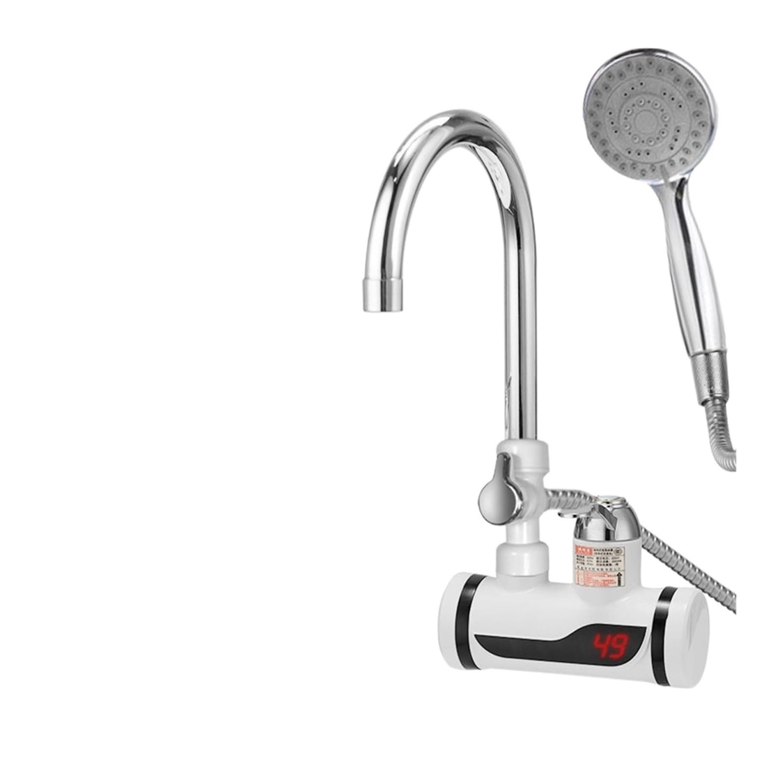 LNHHG Intelligent Instant Hot Water Faucet,Stainless Steel Universal Hose Tankless Faucet,With Shower Bathroom Kitchen Water Heater(Lateral with shower)