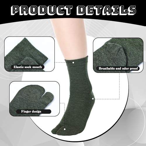 Bencailor 6 Pairs Tabi Socks Elastic Split Two Toe Tabi Flip Flops Socks Ankle Cotton Sandal Matching for Men Women Unisex3