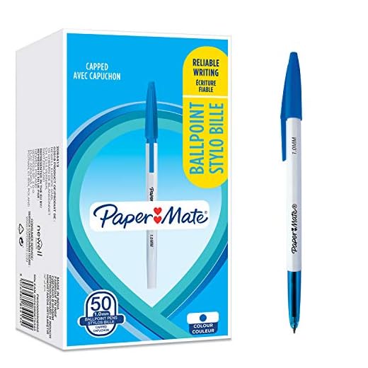 Paper Mate 045 Stylo à Bille | Pointe fine (1,0 mm) | Encre Bleue | 50 Pièces